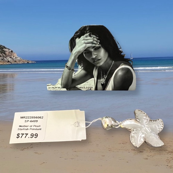 Sterling Silver Mother of Pearl Starfish Pendant - Picture 3 of 4